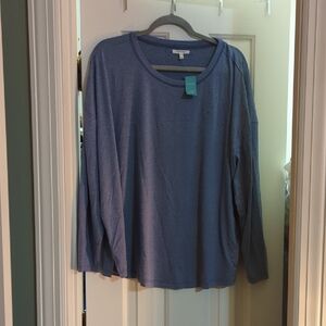 Maurices Heather Blue Long Sleeve Tee